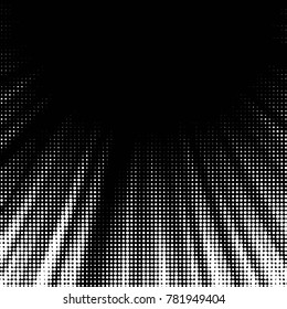 Abstract grunge grid polka dot halftone background pattern. Spotted black and white vector line illustration
