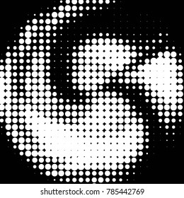 Abstract grunge grid polka dot halftone background pattern. Spotted black and white vector line illustration

