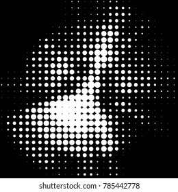 Abstract grunge grid polka dot halftone background pattern. Spotted black and white vector line illustration
