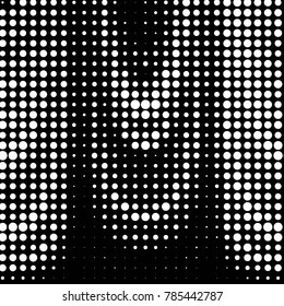 Abstract grunge grid polka dot halftone background pattern. Spotted black and white vector line illustration
