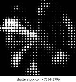 Abstract grunge grid polka dot halftone background pattern. Spotted black and white vector line illustration
