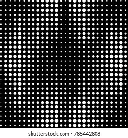 Abstract grunge grid polka dot halftone background pattern. Spotted black and white vector line illustration

