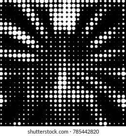 Abstract grunge grid polka dot halftone background pattern. Spotted black and white vector line illustration
