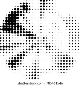 Abstract grunge grid polka dot halftone background pattern. Spotted black and white vector line illustration
