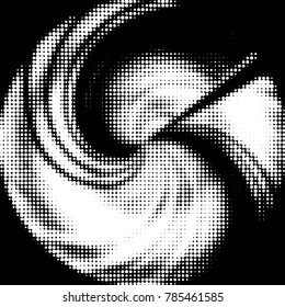 Abstract grunge grid polka dot halftone background pattern. Spotted black and white vector line illustration
