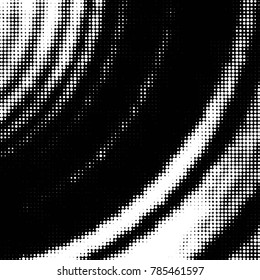 Abstract grunge grid polka dot halftone background pattern. Spotted black and white vector line illustration
