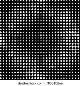 Abstract grunge grid polka dot halftone background pattern. Spotted black and white vector line illustration
