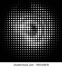Abstract grunge grid polka dot halftone background pattern. Spotted black and white vector line illustration

