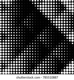 Abstract grunge grid polka dot halftone background pattern. Spotted black and white vector line illustration
