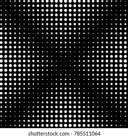 Abstract grunge grid polka dot halftone background pattern. Spotted black and white vector line illustration
