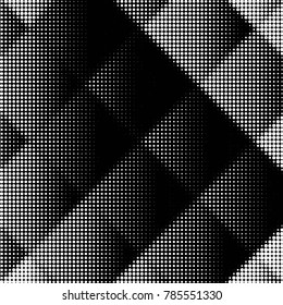 Abstract grunge grid polka dot halftone background pattern. Spotted black and white vector line illustration
