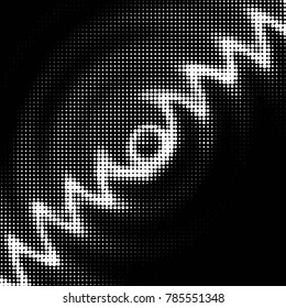 Abstract grunge grid polka dot halftone background pattern. Spotted black and white vector line illustration
