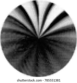 Abstract grunge grid polka dot halftone background pattern. Spotted black and white vector line illustration
