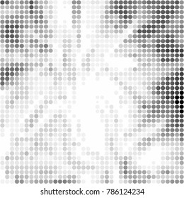 Abstract grunge grid polka dot halftone background pattern. Spotted black and white vector line illustration
