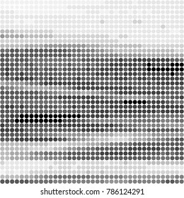 Abstract grunge grid polka dot halftone background pattern. Spotted black and white vector line illustration
