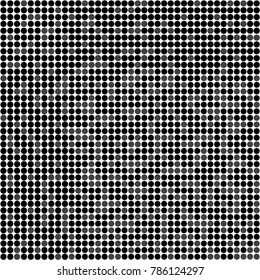 Abstract grunge grid polka dot halftone background pattern. Spotted black and white vector line illustration
