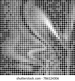 Abstract grunge grid polka dot halftone background pattern. Spotted black and white vector line illustration
