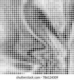 Abstract grunge grid polka dot halftone background pattern. Spotted black and white vector line illustration
