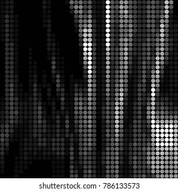 Abstract grunge grid polka dot halftone background pattern. Spotted black and white vector line illustration
