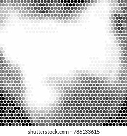 Abstract grunge grid polka dot halftone background pattern. Spotted black and white vector line illustration
