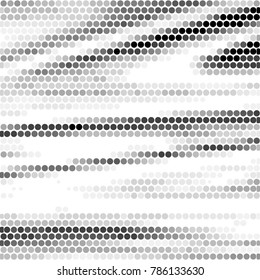Abstract grunge grid polka dot halftone background pattern. Spotted black and white vector line illustration
