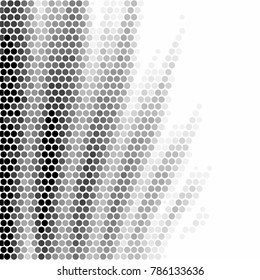 Abstract grunge grid polka dot halftone background pattern. Spotted black and white vector line illustration
