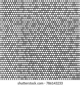 Abstract grunge grid polka dot halftone background pattern. Spotted black and white vector line illustration
