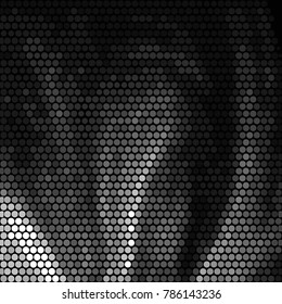 Abstract grunge grid polka dot halftone background pattern. Spotted black and white vector line illustration
