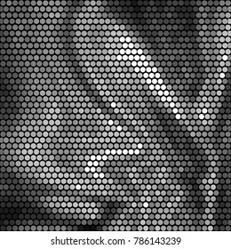 Abstract grunge grid polka dot halftone background pattern. Spotted black and white vector line illustration
