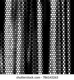 Abstract grunge grid polka dot halftone background pattern. Spotted black and white vector line illustration
