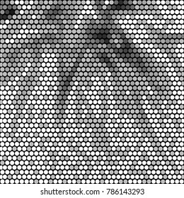 Abstract grunge grid polka dot halftone background pattern. Spotted black and white vector line illustration
