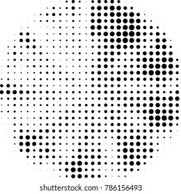 Abstract grunge grid polka dot halftone background pattern. Spotted black and white vector line illustration
