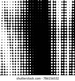 Abstract grunge grid polka dot halftone background pattern. Spotted black and white vector line illustration
