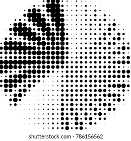 Abstract grunge grid polka dot halftone background pattern. Spotted black and white vector line illustration
