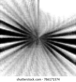 Abstract grunge grid polka dot halftone background pattern. Spotted black and white vector line illustration
