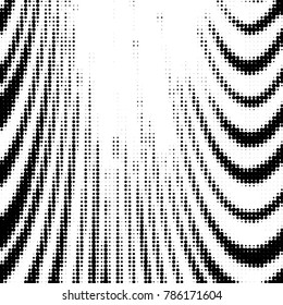 Abstract grunge grid polka dot halftone background pattern. Spotted black and white vector line illustration
