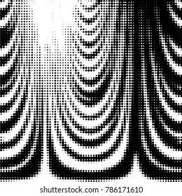 Abstract grunge grid polka dot halftone background pattern. Spotted black and white vector line illustration
