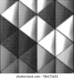 Abstract grunge grid polka dot halftone background pattern. Spotted black and white vector line illustration
