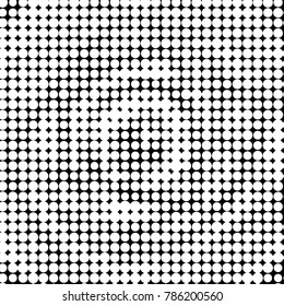 Abstract grunge grid polka dot halftone background pattern. Spotted black and white vector line illustration
