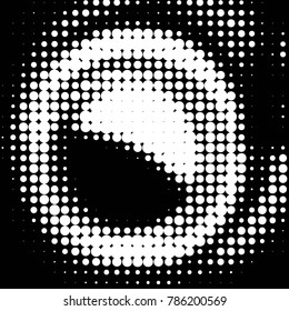Abstract grunge grid polka dot halftone background pattern. Spotted black and white vector line illustration
