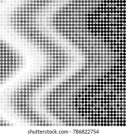 Abstract grunge grid polka dot halftone background pattern. Spotted black and white vector line illustration

