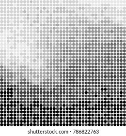 Abstract grunge grid polka dot halftone background pattern. Spotted black and white vector line illustration
