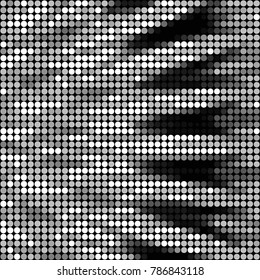 Abstract grunge grid polka dot halftone background pattern. Spotted black and white vector line illustration
