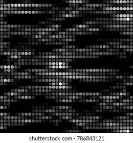 Abstract grunge grid polka dot halftone background pattern. Spotted black and white vector line illustration
