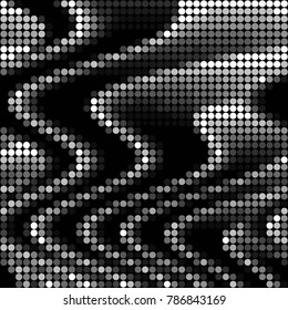 Abstract grunge grid polka dot halftone background pattern. Spotted black and white vector line illustration
