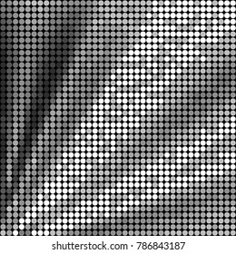 Abstract grunge grid polka dot halftone background pattern. Spotted black and white vector line illustration
