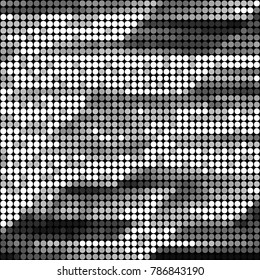 Abstract grunge grid polka dot halftone background pattern. Spotted black and white vector line illustration
