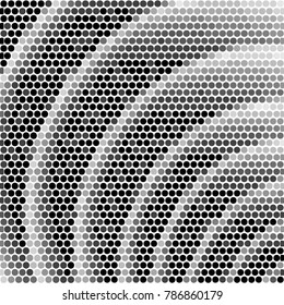 Abstract grunge grid polka dot halftone background pattern. Spotted black and white vector line illustration

