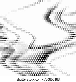 Abstract grunge grid polka dot halftone background pattern. Spotted black and white vector line illustration
