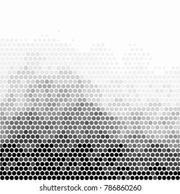 Abstract grunge grid polka dot halftone background pattern. Spotted black and white vector line illustration
